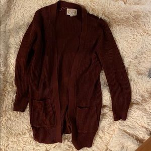 Burgundy Knit Cardigan